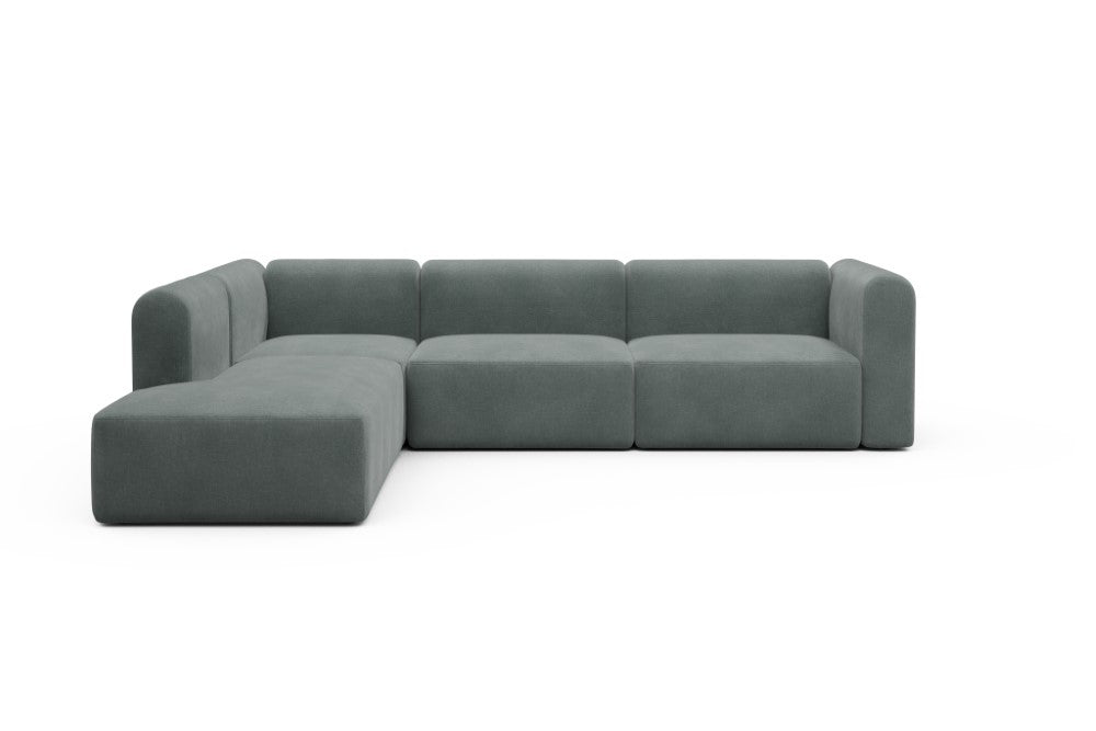 Rund Modular Sofa - Configurations 2 - N1H - 312 x 224 cm - Open-end + 3,5 Seater - 812 Smooth Smooth Silver Grey
