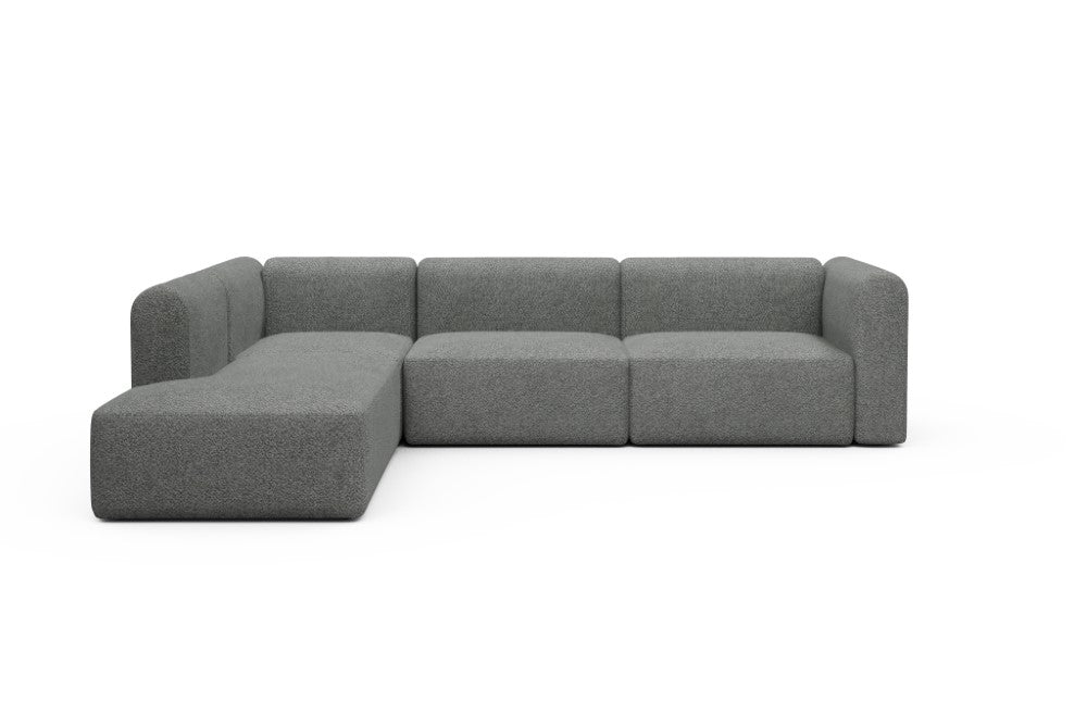 Rund Modular Sofa - Configurations 2 - N1H - 312 x 224 cm - Open-end + 3,5 Seater - 868 Vanora Warm Grey