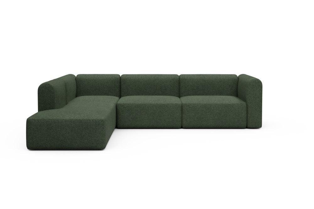 Rund Modular Sofa - Configurations 2 - N1H - 312 x 224 cm - Open-end + 3,5 Seater - 869 Vanora Deep Green
