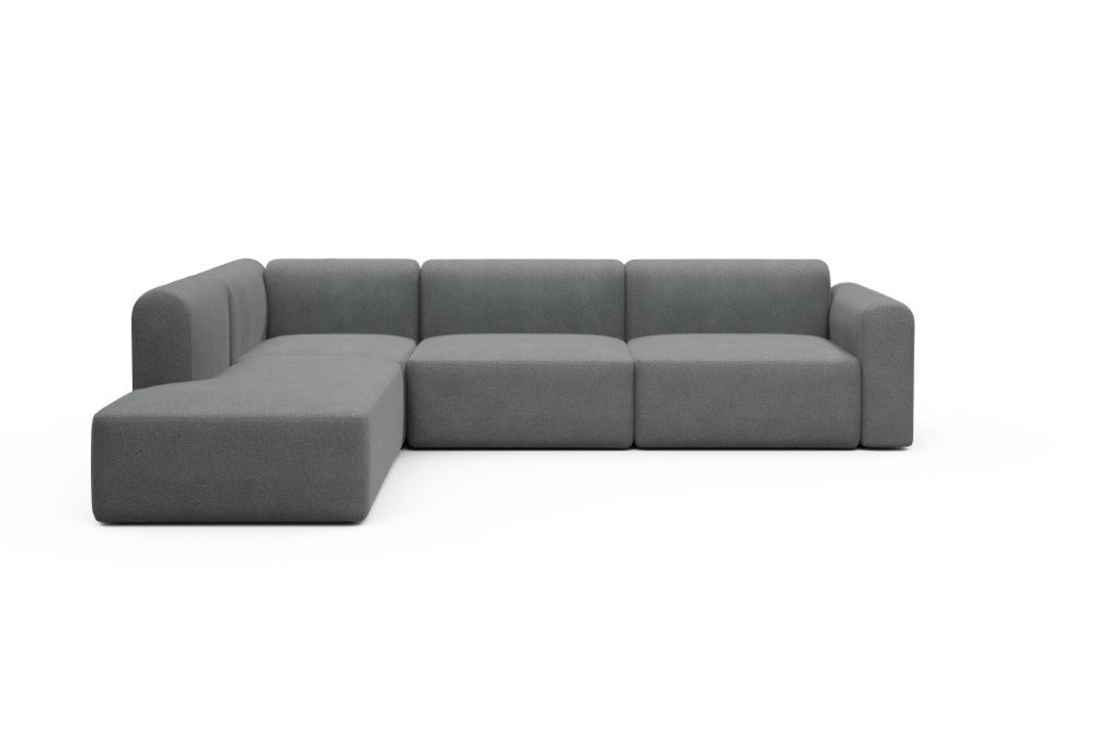 Rund Modular Sofa - Configurations 2 - N1L - 312 x 224 cm - 3,5 Seater + Open-end - 440 Satya Steel Grey