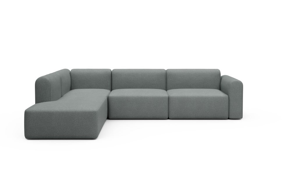 Rund Modular Sofa - Configurations 2 - N1L - 312 x 224 cm - 3,5 Seater + Open-end - 485 Denari Soft Grey