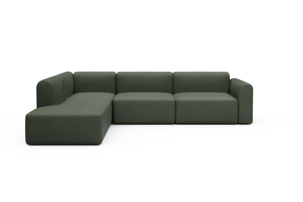 Rund Modular Sofa - Configurations 2 - N1L - 312 x 224 cm - 3,5 Seater + Open-end - 488 Denari Forest Green