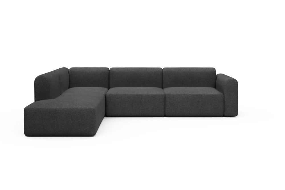 Rund Modular Sofa - Configurations 2 - N1L - 312 x 224 cm - 3,5 Seater + Open-end - 529 Bouclé Charcoal