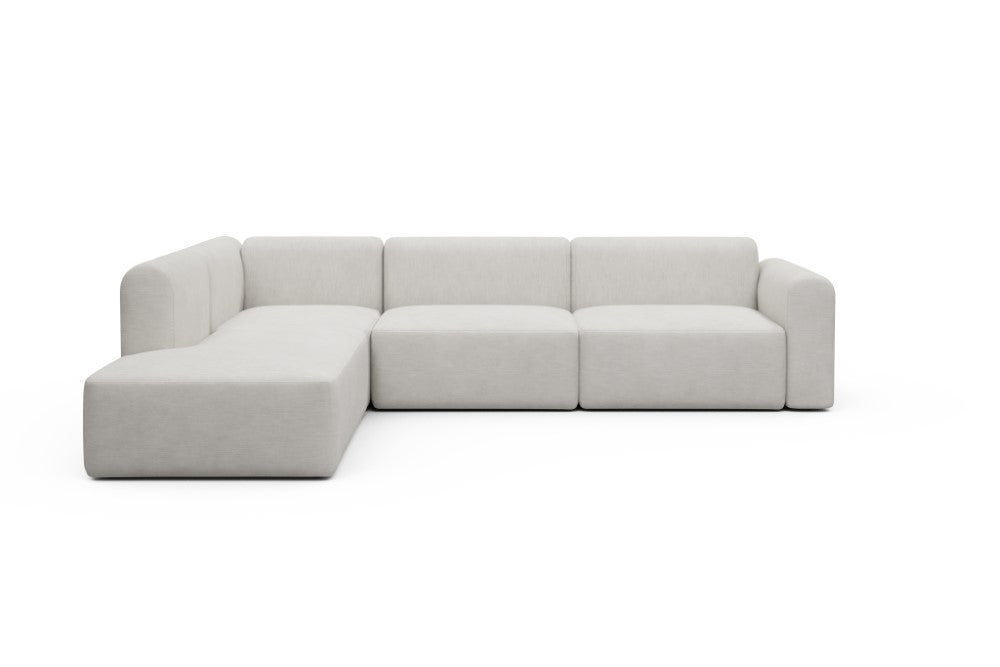 Rund Modular Sofa - Configurations 2 - N1L - 312 x 224 cm - 3,5 Seater + Open-end - 574 Vivus Dusty Off White
