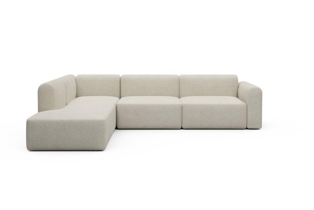 Rund Modular Sofa - Configurations 2 - N1L - 312 x 224 cm - 3,5 Seater + Open-end - 584 Argus Natural