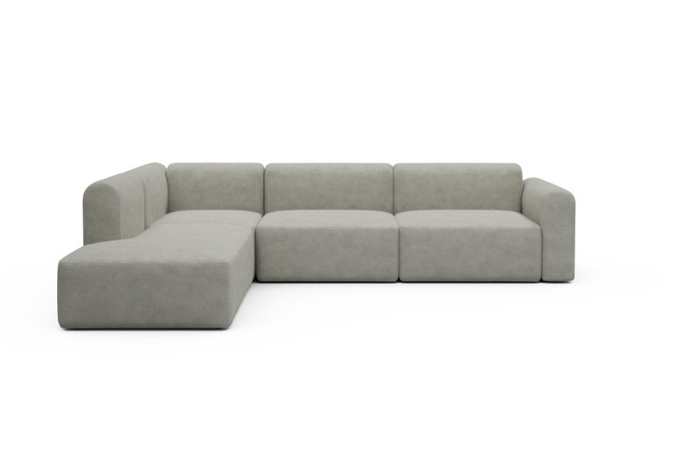 Rund Modular Sofa - Configurations 2 - N1L - 312 x 224 cm - 3,5 Seater + Open-end - 773 Carreno Moon Stone White