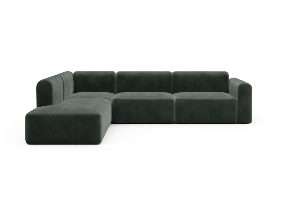 Rund Modular Sofa - Configurations 2 - N1L - 312 x 224 cm - 3,5 Seater + Open-end - 814 Smooth Laural Green