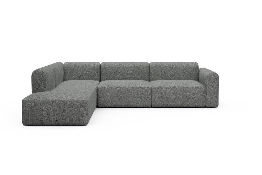 Rund Modular Sofa - Configurations 2 - N1L - 312 x 224 cm - 3,5 Seater + Open-end - 868 Vanora Warm Grey