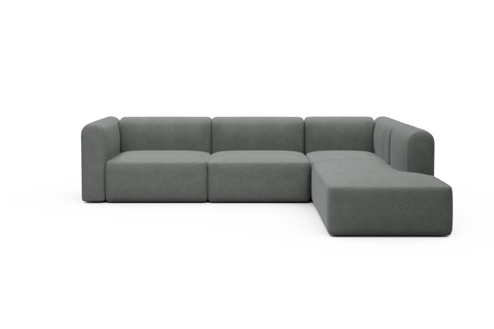 Rund Modular Sofa - Configurations 2 - N2H - 312 x 224 cm - 4 Seater + Open-end - 440 Satya Steel Grey