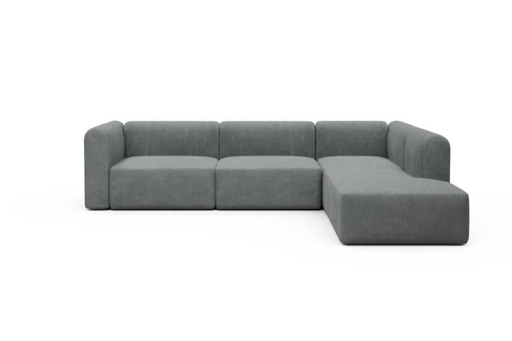 Rund Modular Sofa - Configurations 2 - N2H - 312 x 224 cm - 4 Seater + Open-end - 495 Casone Gravel Grey