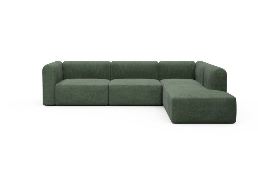Rund Modular Sofa - Configurations 2 - N2H - 312 x 224 cm - 4 Seater + Open-end - 498 Casone Forest Green