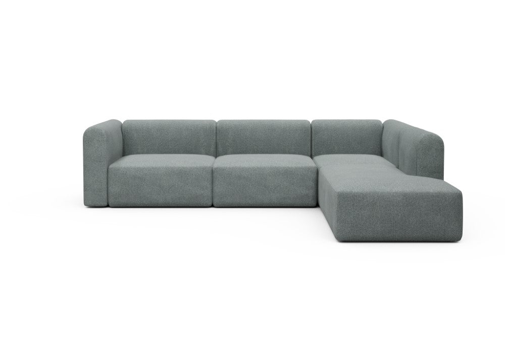 Rund Modular Sofa - Configurations 2 - N2H - 312 x 224 cm - 4 Seater + Open-end - 499 Casone Light mixed Green