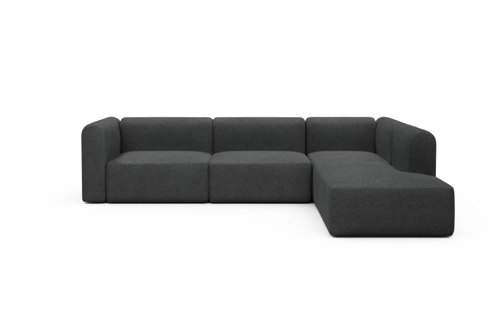 Rund Modular Sofa - Configurations 2 - N2H - 312 x 224 cm - 4 Seater + Open-end - 529 Bouclé Charcoal