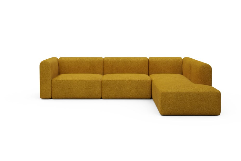 Rund Modular Sofa - Configurations 2 - N2H - 312 x 224 cm - 4 Seater + Open-end - 536 Bouclé Ochre