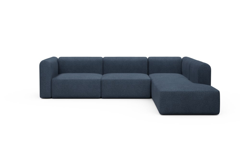 Rund Modular Sofa - Configurations 2 - N2H - 312 x 224 cm - 4 Seater + Open-end - 537 Bouclé Blue