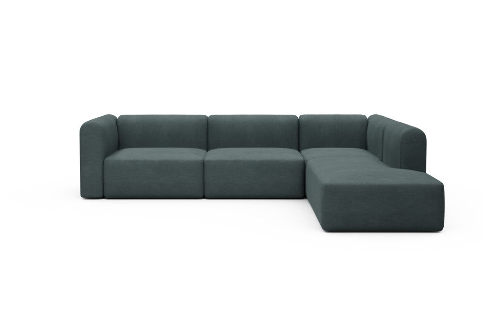 Rund Modular Sofa - Configurations 2 - N2H - 312 x 224 cm - 4 Seater + Open-end - 573 Vivus Dusty Blue