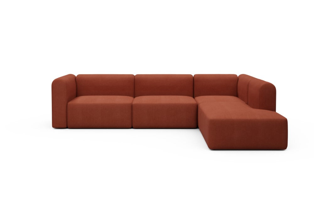Rund Modular Sofa - Configurations 2 - N2H - 312 x 224 cm - 4 Seater + Open-end - 581 Argus Rust