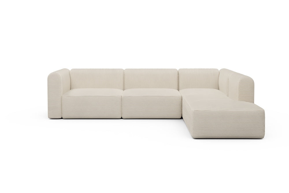 Rund Modular Sofa - Configurations 2 - N2H - 312 x 224 cm - 4 Seater + Open-end - 594 Corduroy Ivory