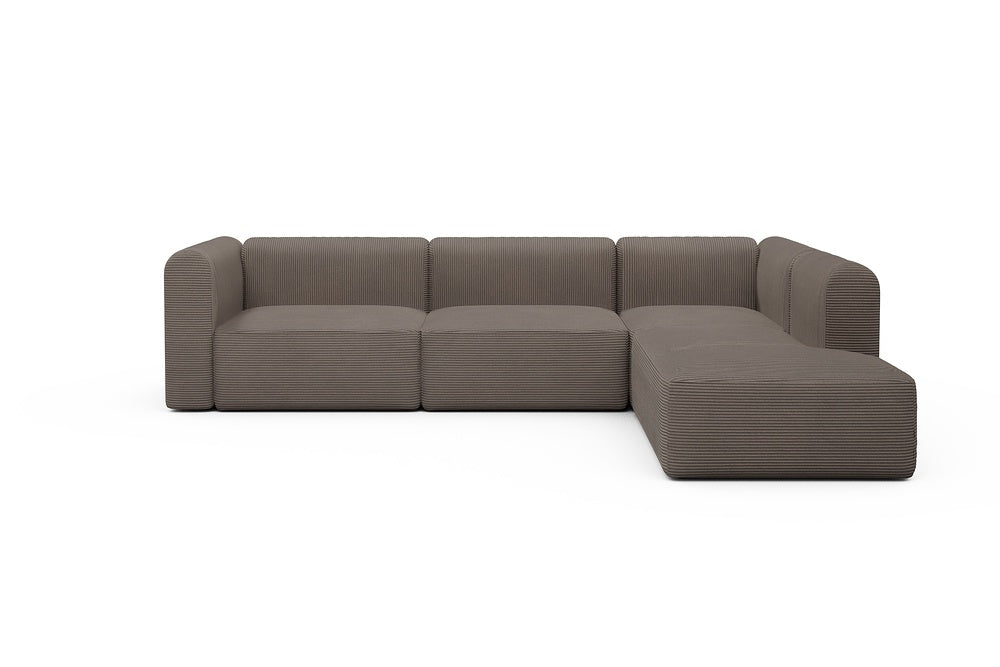 Rund Modular Sofa - Configurations 2 - N2H - 312 x 224 cm - 4 Seater + Open-end - 596 Corduroy Mocha