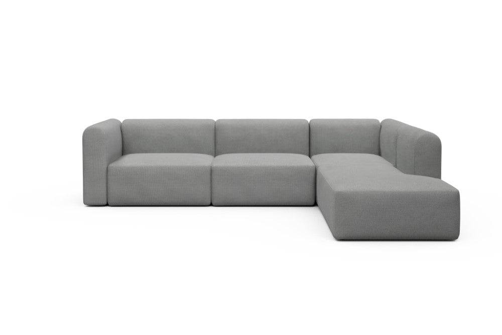Rund Modular Sofa - Configurations 2 - N2H - 312 x 224 cm - 4 Seater + Open-end - 764 Cura Sand Grey