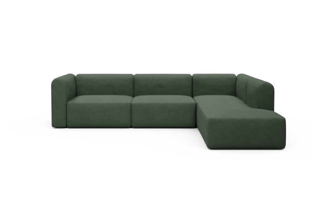 Rund Modular Sofa - Configurations 2 - N2H - 312 x 224 cm - 4 Seater + Open-end - 769 Cura Saga Green