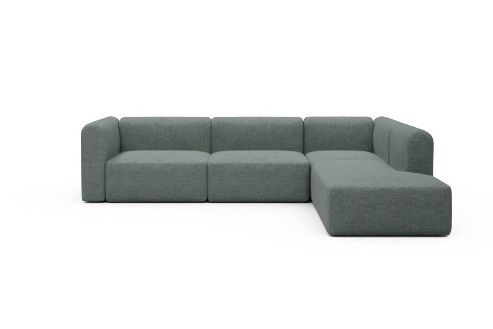 Rund Modular Sofa - Configurations 2 - N2H - 312 x 224 cm - 4 Seater + Open-end - 770 Carreno Cielo Blue
