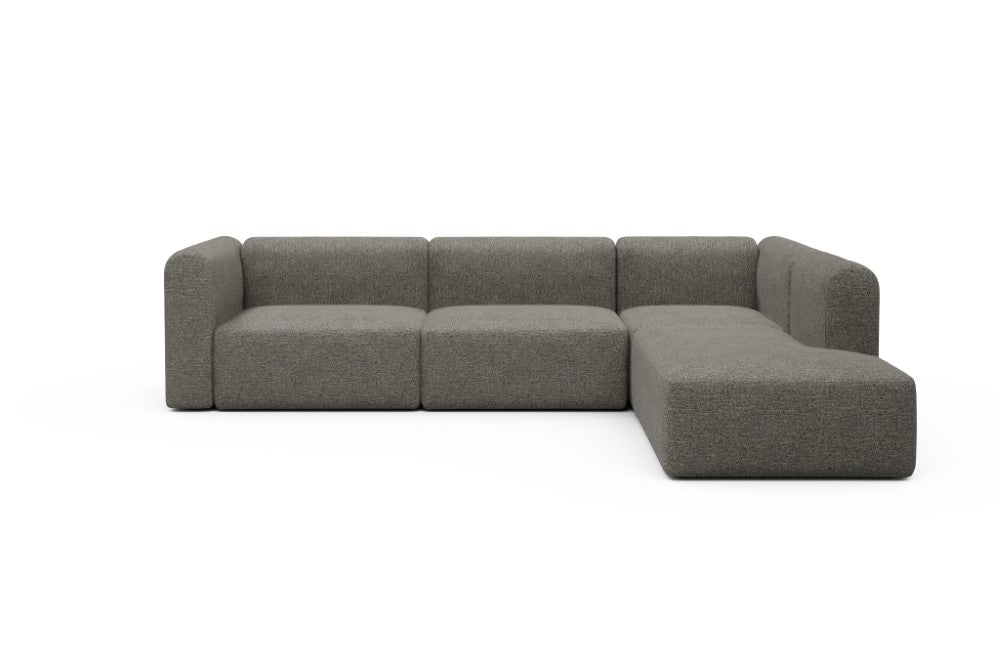 Rund Modular Sofa - Configurations 2 - N2H - 312 x 224 cm - 4 Seater + Open-end - 771 Carreno Sepia Brown