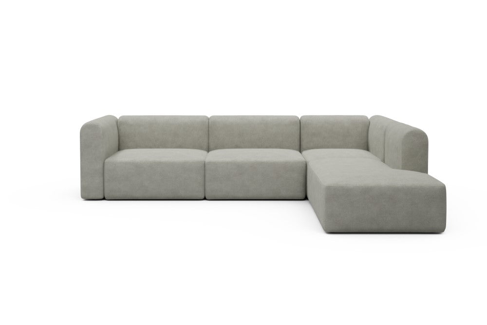 Rund Modular Sofa - Configurations 2 - N2H - 312 x 224 cm - 4 Seater + Open-end - 773 Carreno Moon Stone White