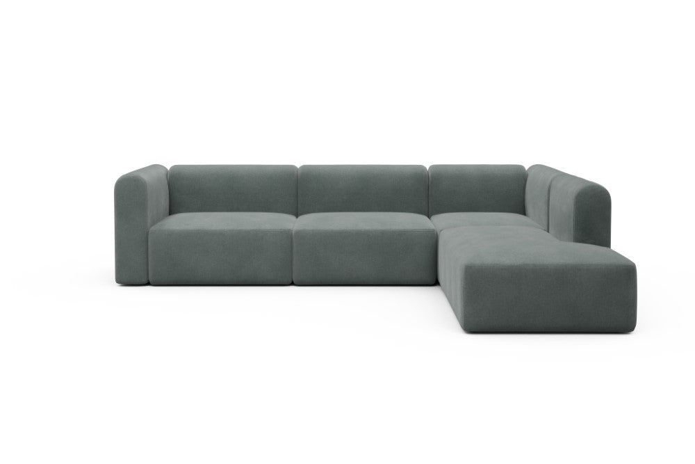 Rund Modular Sofa - Configurations 2 - N2H - 312 x 224 cm - 4 Seater + Open-end - 812 Smooth Smooth Silver Grey