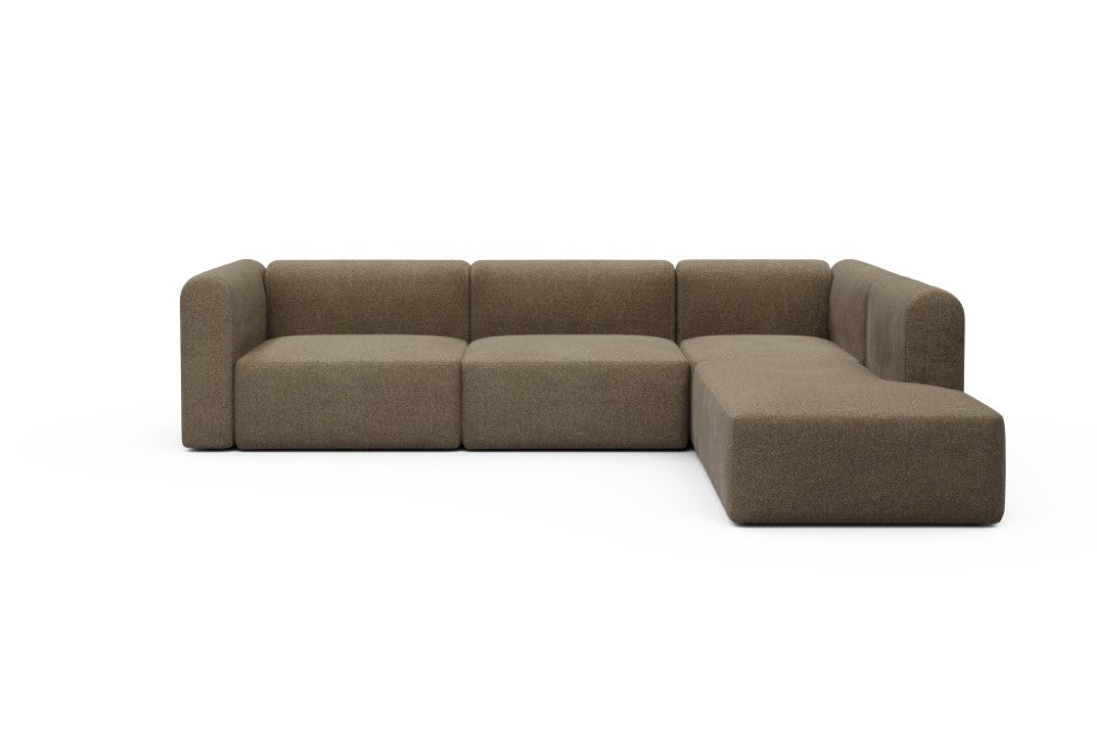 Rund Modular Sofa - Configurations 2 - N2H - 312 x 224 cm - 4 Seater + Open-end - 817 Aivi Khaki Brown