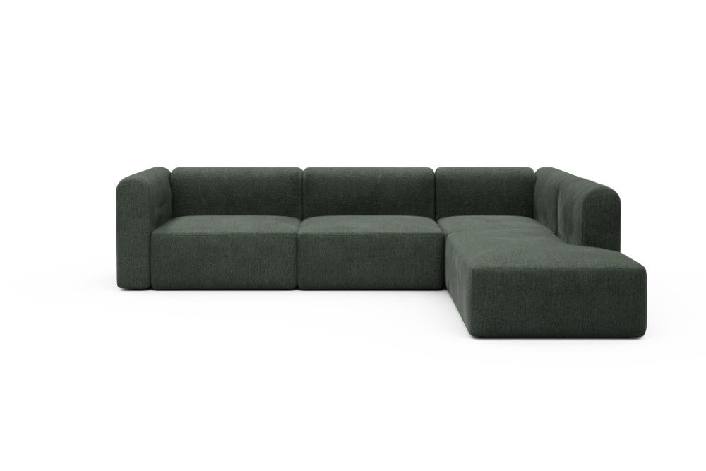 Rund Modular Sofa - Configurations 2 - N2H - 312 x 224 cm - 4 Seater + Open-end - 818 Aivi Pine Green