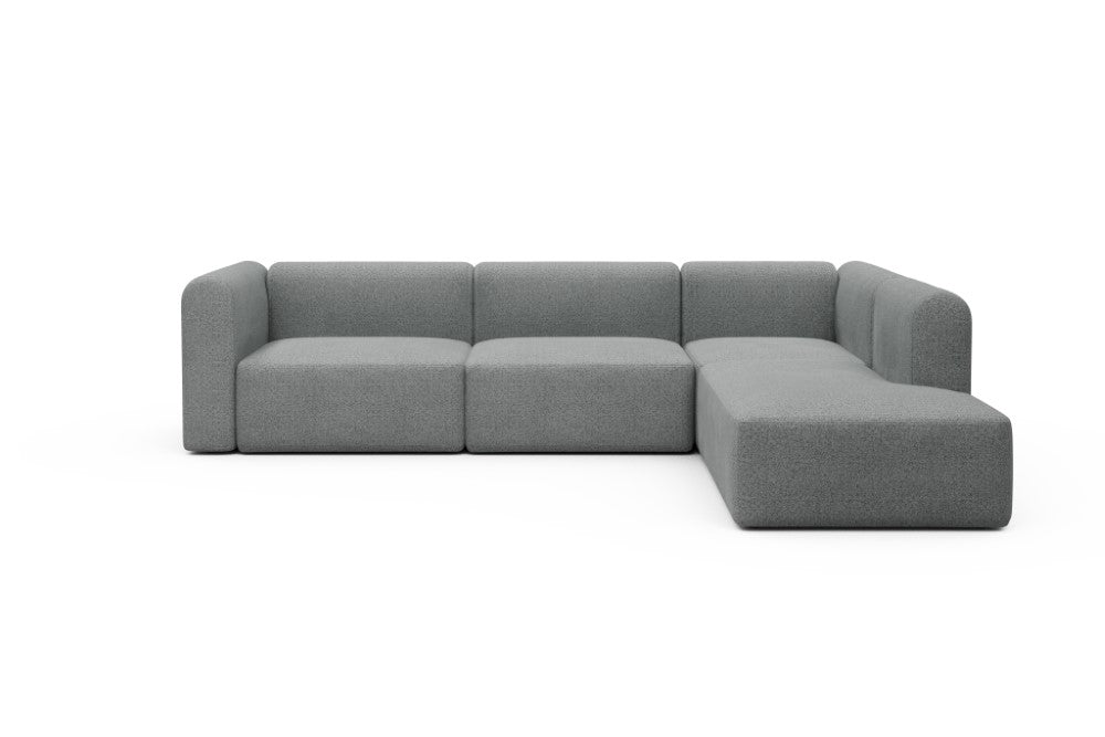 Rund Modular Sofa - Configurations 2 - N2H - 312 x 224 cm - 4 Seater + Open-end - 819 Aivi Gravel Grey