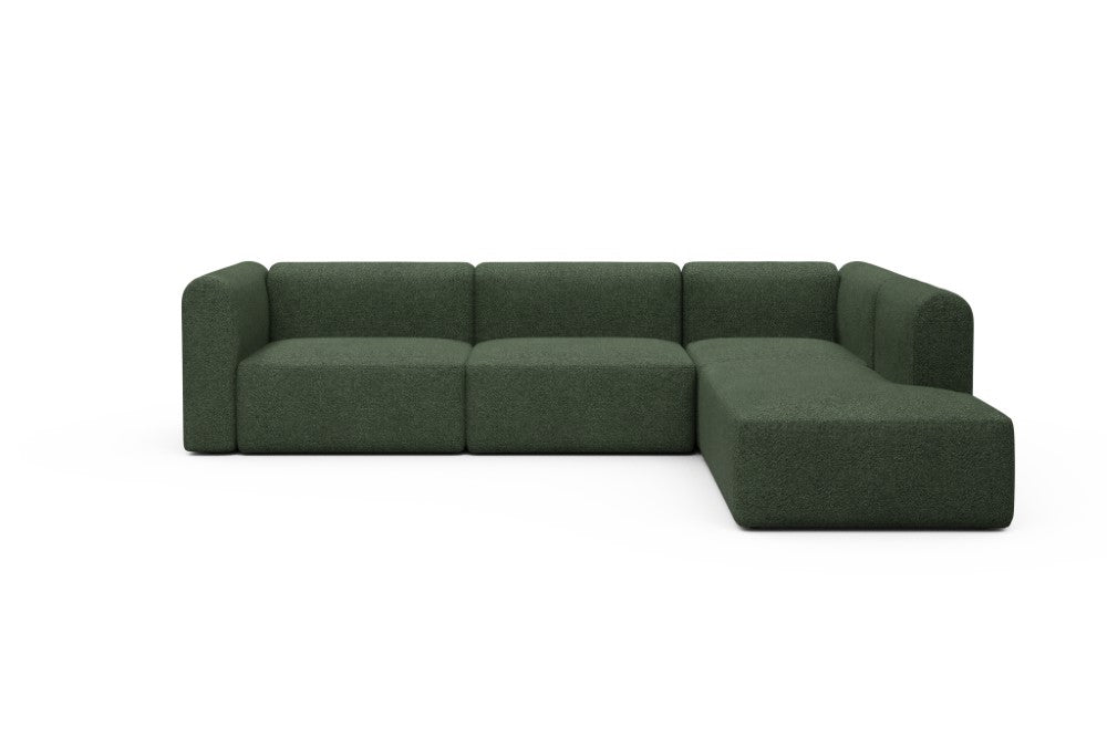 Rund Modular Sofa - Configurations 2 - N2H - 312 x 224 cm - 4 Seater + Open-end - 869 Vanora Deep Green