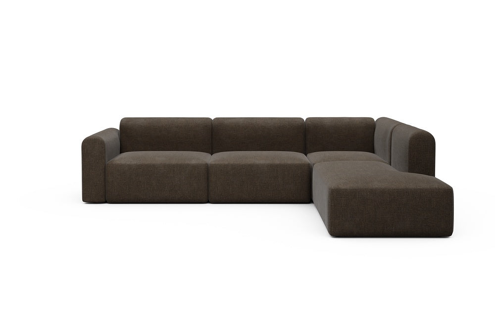 Rund Modular Sofa - Configurations 2 - N2L - 312 x 224 cm - Open-end + 4 Seater - 411 Esina Cedar Brown