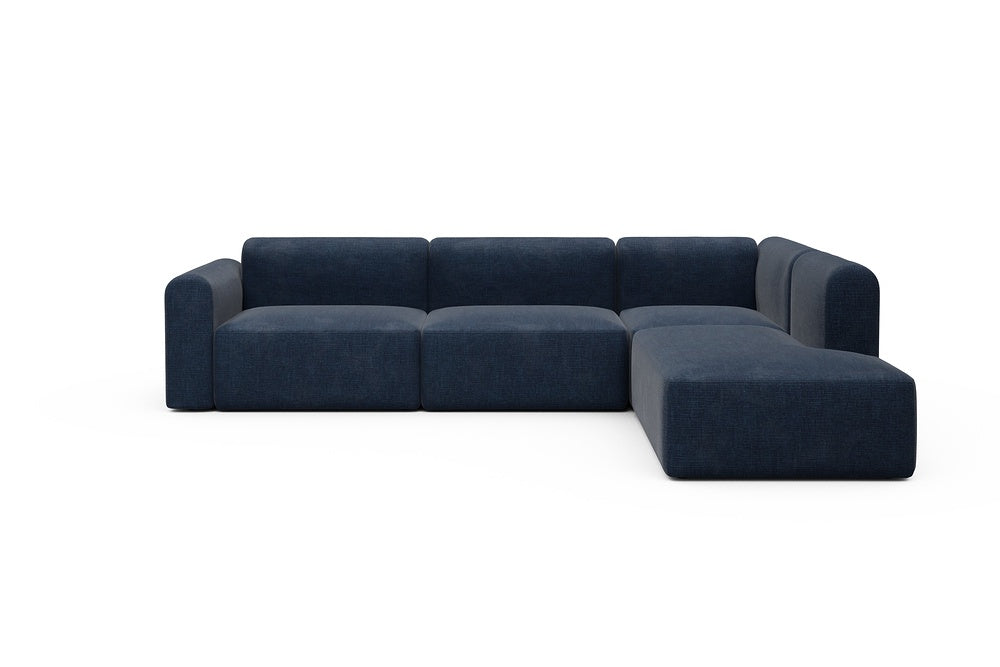 Rund Modular Sofa - Configurations 2 - N2L - 312 x 224 cm - Open-end + 4 Seater - 414 Esina Indigo Blue