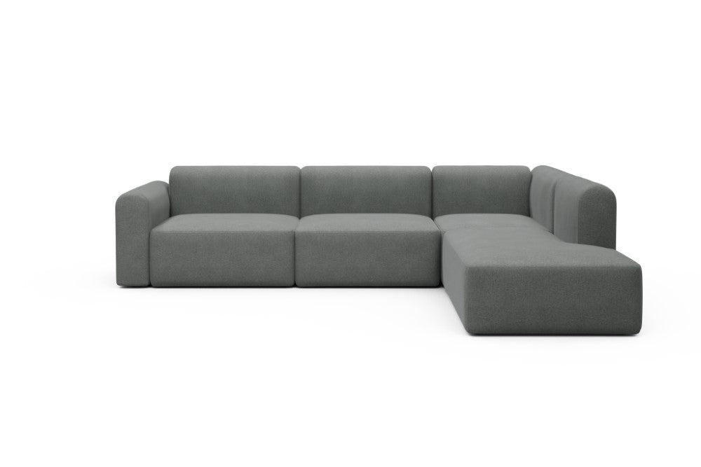 Rund Modular Sofa - Configurations 2 - N2L - 312 x 224 cm - Open-end + 4 Seater - 440 Satya Steel Grey