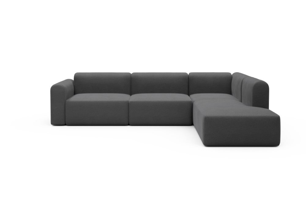 Rund Modular Sofa - Configurations 2 - N2L - 312 x 224 cm - Open-end + 4 Seater - 441 Satya Warm Zinc