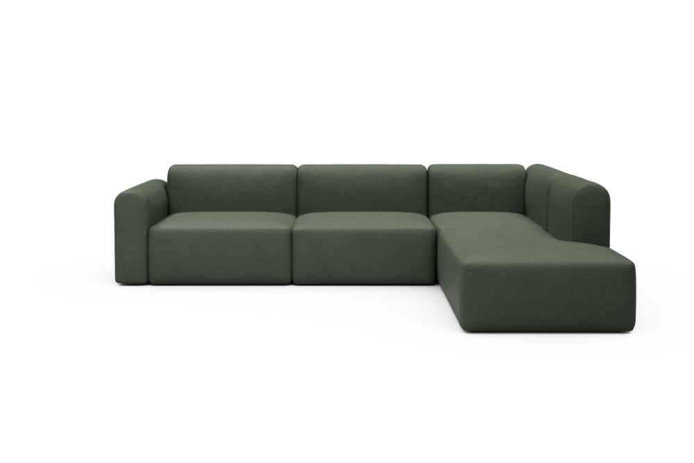 Rund Modular Sofa - Configurations 2 - N2L - 312 x 224 cm - Open-end + 4 Seater - 488 Denari Forest Green