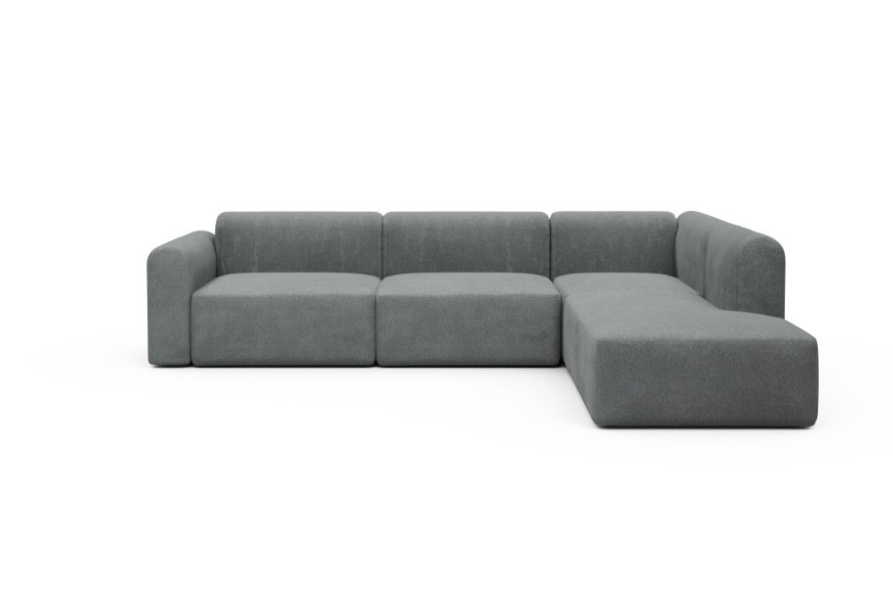 Rund Modular Sofa - Configurations 2 - N2L - 312 x 224 cm - Open-end + 4 Seater - 495 Casone Gravel Grey
