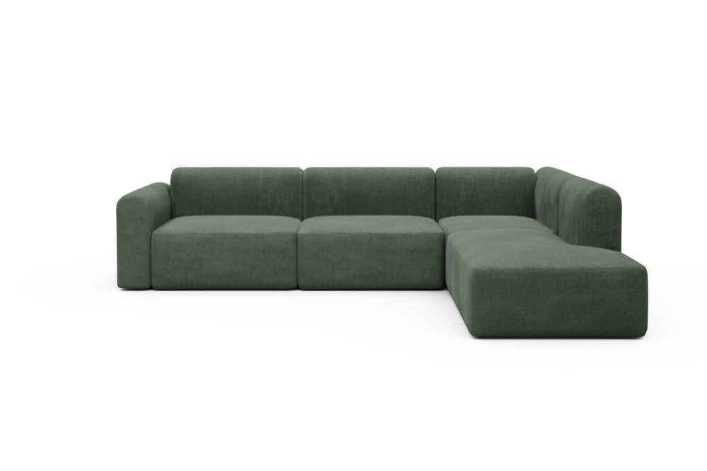 Rund Modular Sofa - Configurations 2 - N2L - 312 x 224 cm - Open-end + 4 Seater - 498 Casone Forest Green