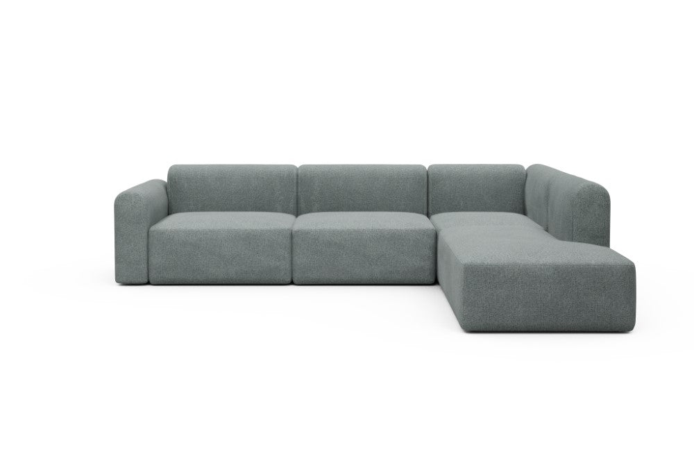 Rund Modular Sofa - Configurations 2 - N2L - 312 x 224 cm - Open-end + 4 Seater - 499 Casone Light mixed Green