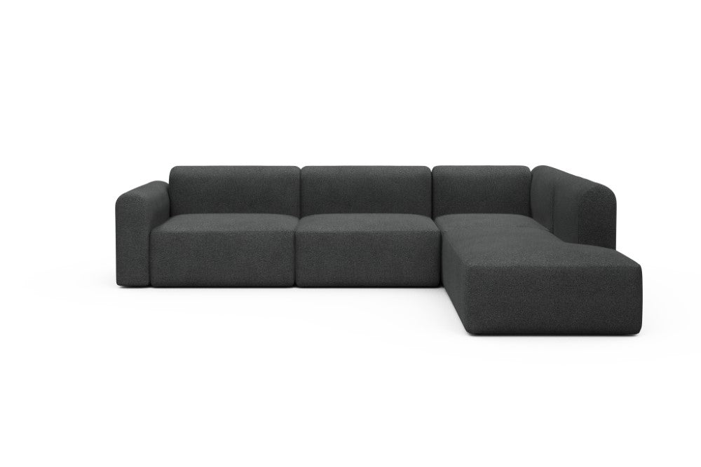 Rund Modular Sofa - Configurations 2 - N2L - 312 x 224 cm - Open-end + 4 Seater - 529 Bouclé Charcoal