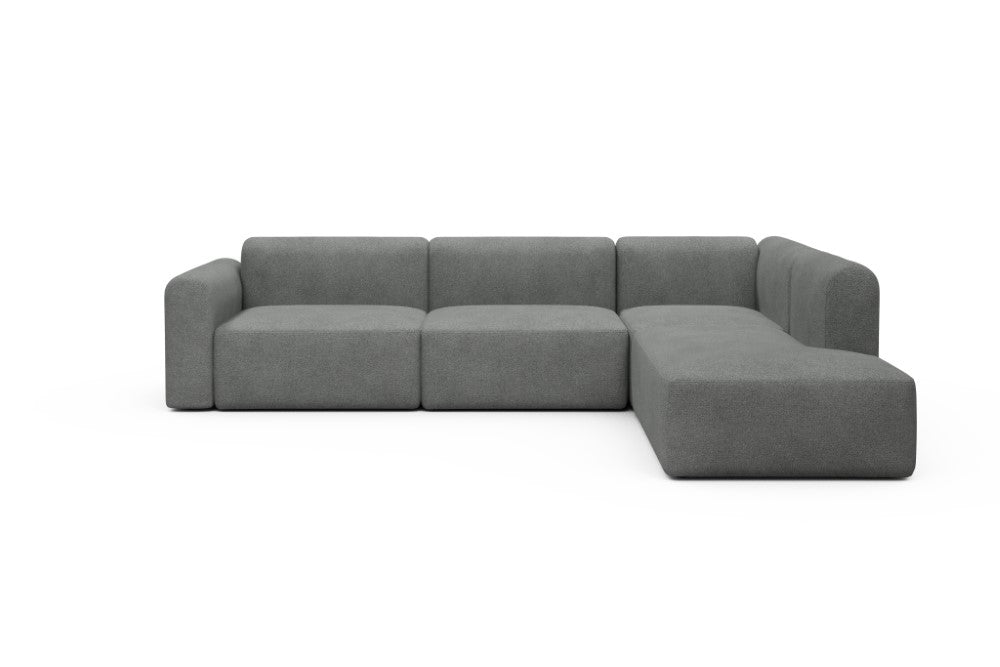 Rund Modular Sofa - Configurations 2 - N2L - 312 x 224 cm - Open-end + 4 Seater - 533 Bouclé Ash Grey