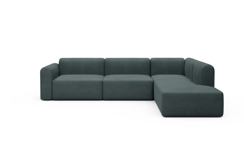 Rund Modular Sofa - Configurations 2 - N2L - 312 x 224 cm - Open-end + 4 Seater - 573 Vivus Dusty Blue