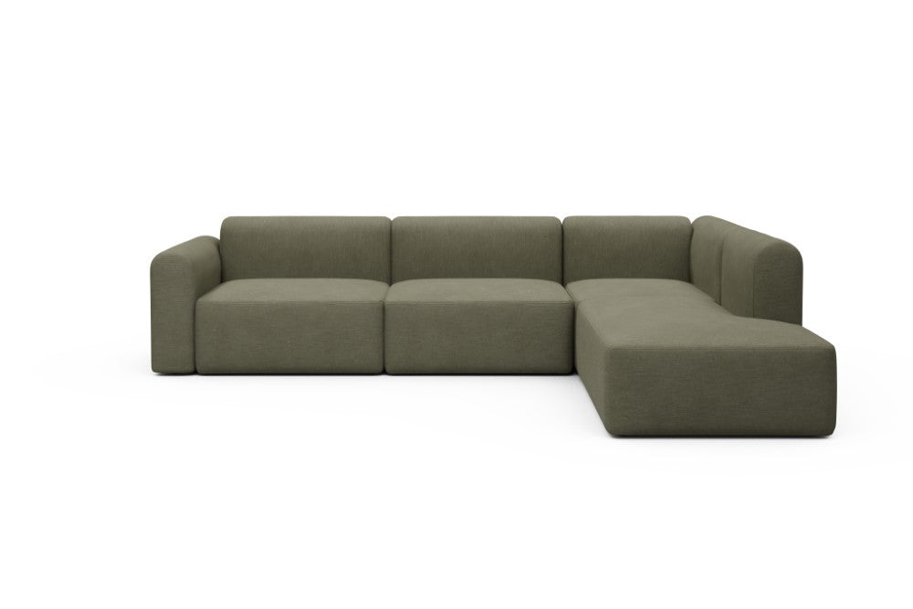 Rund Modular Sofa - Configurations 2 - N2L - 312 x 224 cm - Open-end + 4 Seater - 575 Vivus Dusty Olive