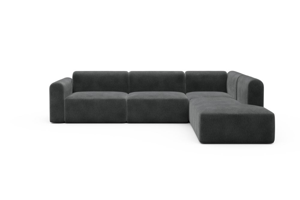 Rund Modular Sofa - Configurations 2 - N2L - 312 x 224 cm - Open-end + 4 Seater - 811 Smooth Deep Warm Grey