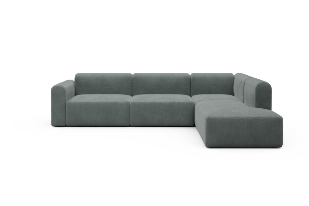 Rund Modular Sofa - Configurations 2 - N2L - 312 x 224 cm - Open-end + 4 Seater - 812 Smooth Smooth Silver Grey