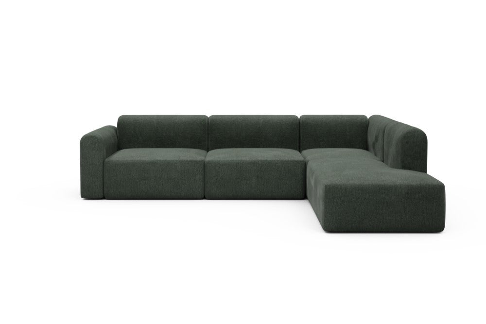 Rund Modular Sofa - Configurations 2 - N2L - 312 x 224 cm - Open-end + 4 Seater - 818 Aivi Pine Green