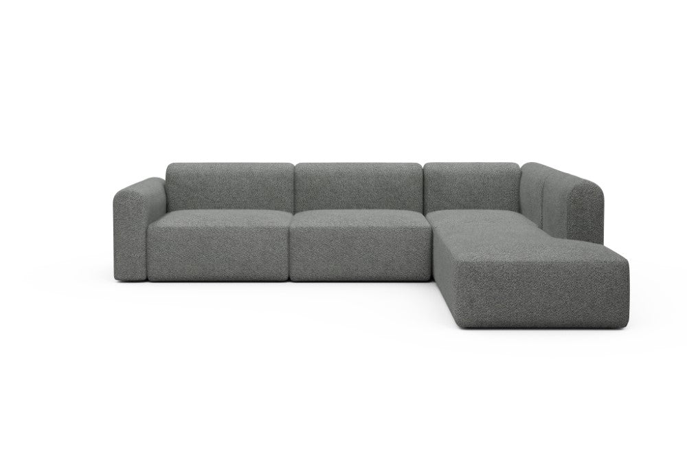 Rund Modular Sofa - Configurations 2 - N2L - 312 x 224 cm - Open-end + 4 Seater - 868 Vanora Warm Grey