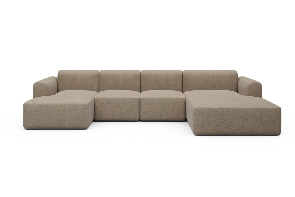 Rund Modular Sofa - Configurations 2 - U2L - 360 x 188 cm - Chaise + 2 Seater + Chaise - 417 Esina Mocha